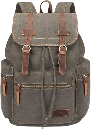 Bluboon Vintage Backpack Leather Trim 